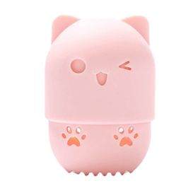 Cute Cat Design Makeup Sponge Holder, Silicone Travel Beauty Sponges Case, Cosmetic Face Blender Drying Container